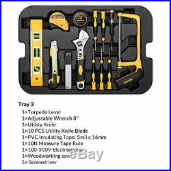 DEKO 258PCS Tool Set Mechanic Household DIY Essential Tools Box Hand Tool Kit