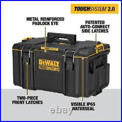 DEWALT Portable Tool Box Toughsystem 2-Piece Metal Wire Front Latches Storage