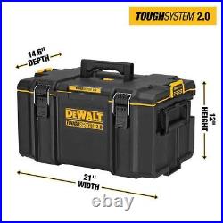 DEWALT Portable Tool Box Toughsystem 2-Piece Metal Wire Front Latches Storage
