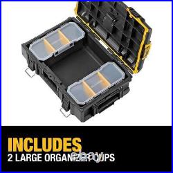 DEWALT ToughSystem Modular Tool Box, Large Tool Box + Shallow Tool Tray Black