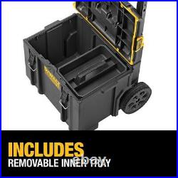 DEWALT ToughSystem Modular Tool Box, Large Tool Box + Shallow Tool Tray Black