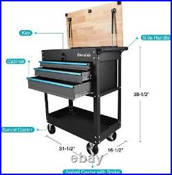 DURATECH 3-Drawer Rolling Tool Cart 30-1/2 Tool Chest Tool Box Case With wheels