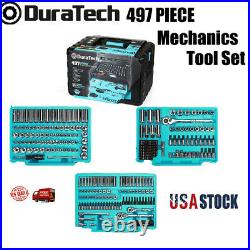 DURATECH 497 Pcs Mechanics Tool Set withSAE and Metric Sockets with3 Drawer Tool Box