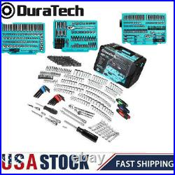 DURATECH 497PC Mechanics Tool Set Include SAE/Metric Sockets with3 Drawer Tool Box