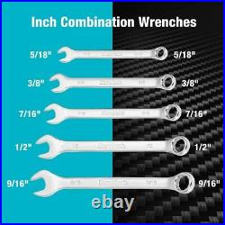 DURATECH 497PC Mechanics Tool Set Include SAE/Metric Sockets with3 Drawer Tool Box