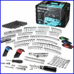 DURATECH 497PC Mechanics Tool Set Include SAE/Metric Sockets with3 Drawer Tool Box