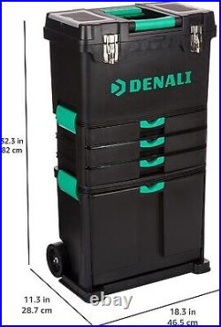 Denali Wheeled Work Center and Tool Box, 32.3 x 18.25 x 11.25 (HxWxD), Black NEW