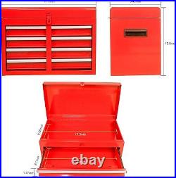 Detachable 5 Drawer Tool Chest withBottom Cabinet&Adjustable Shelf for Garage(Red)