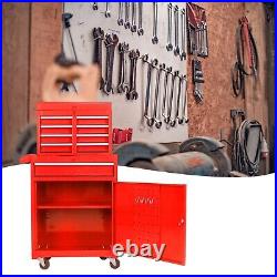 Detachable 5 Drawer Tool Chest withBottom Cabinet&Adjustable Shelf for Garage(Red)