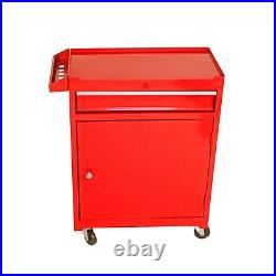 Detachable 5 Drawer Tool Chest withBottom Cabinet&Adjustable Shelf for Garage(Red)