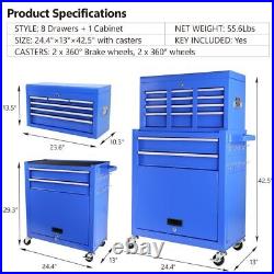 Detachable 8 Drawers Rolling Tool Chest Tool Tool Cart Storage Box with Wheels