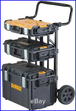 Dewalt Tool Storage Box Set Mobile ToughSystem 3-Pcs Rolling Chest Shop Job