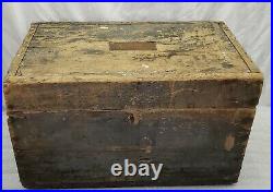 Early 1900's Wooden Tool Box Plattsburgh New York with Owner's Name 21x13x13