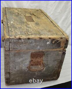 Early 1900's Wooden Tool Box Plattsburgh New York with Owner's Name 21x13x13