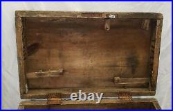 Early 1900's Wooden Tool Box Plattsburgh New York with Owner's Name 21x13x13