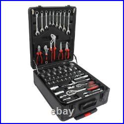 Easy to Carry Hand Tool Box with 4 layers of Toolset and Wheels