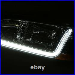 For 1998-2002 Honda Accord LED DRL Tube Smoked Amber Side Headlights+Tool Box