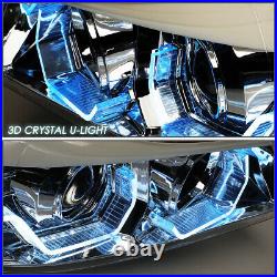 For 2009-2012 BMW 3-Series E90 3D LED Halo Projector Headlight+Tool Box Chrome