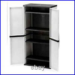 HDX Garage Cabinet Plastic Freestanding 35 x 71 x 18 Gray Storage Organizer