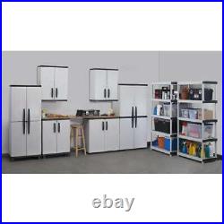 HDX Garage Cabinet Plastic Freestanding 35 x 71 x 18 Gray Storage Organizer