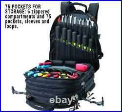 HVAC 75-Pocket Tool Backpack Electrician Mechanic Technician Organizer Bag Box