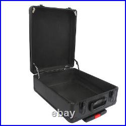 Hand Tool Box with4 Layers of Toolset Wheels Trolley Case Hand Tool Set-Black