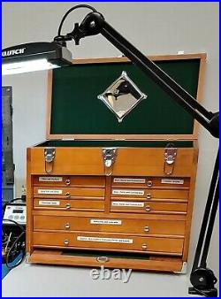 Hard Wood Tool Chest Box 8 Drawer Locking Wooden Cabinet Storage Crafts Jewels Hard Wood Tool Chest Box 8 Drawer Locking Wooden Cabinet Storage Crafts Jewels