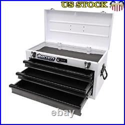 Heavy Duty 3-Drawer Tool Box Portable With Lock System Durable Steel Storage New Heavy Duty 3-Drawer Tool Box Portable With Lock System Durable Steel Storage New