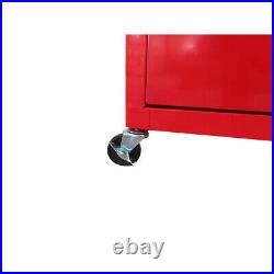 High Capacity Storage Red Color Cabinet with 8 Drawers Rolling Wheels Tool Box