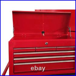 High Capacity Storage Red Color Cabinet with 8 Drawers Rolling Wheels Tool Box