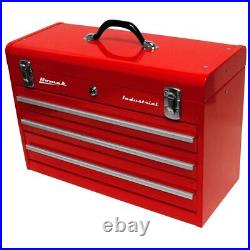 Homak Industrial 20-Inch 3-Drawer Friction Toolbox, Red Powder Coat, RD00203200