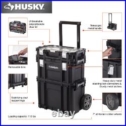 Husky 22 in Connect Rolling System Tool Box 3 Piece System Storage Tote Workshop
