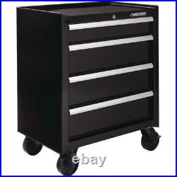 Husky 26 in. W 4-Drawer Rolling Cabinet Tool Box Chest Organizer in Gloss Black