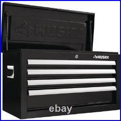 Husky 26 in Wide 4 Drawer Steel Top Tool Chest Box Storage Cabinet Organizer