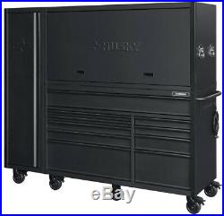Husky 80 in. 10-Drawer Tool Chest and Cabinet Combo, Matte Black (3-Piece)