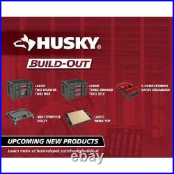 Husky Build-Out Rolling Tool Box 22 Modular with Large Tool Box + Tool Case Black