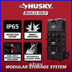 Husky Build-Out Rolling Tool Box 22 Modular with Large Tool Box + Tool Case Black