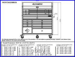 Husky Tool Storage Cabinet Set 23-Drawer Chest Rolling Wheels Steel Black Matte
