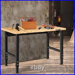 Ironmax 48 Adjustable Height Workbench Heavy-Duty Steel Frame Garage Work Table