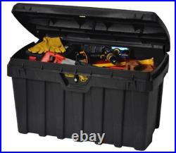 Large 50 Gallon Heavy Duty Black Tuff Bin Lock Tool Box Security Locking Storage