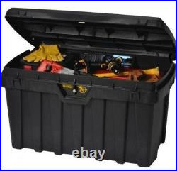 Large 53 Gallon Heavy Duty Black Tuff Bin Lock Tool Box Security Locking Storage