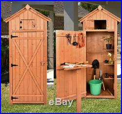 Large Wooden Tool Shed Outdoor Garden Storage Box Cabinet with Double Doors