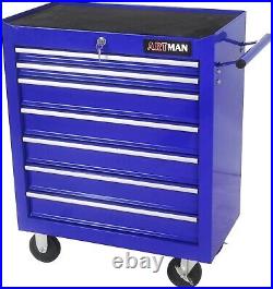 Lockable 7 Drawers Rolling Tool Box Cart Tool Chest Storage Cabinet Wheels Metal