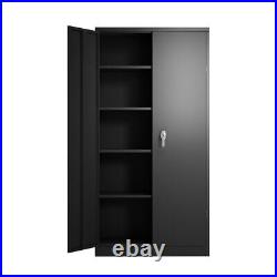 Locking Metal Cabinet 4 Adjustable Shelves Metal Storage Cabinet filing cabinet