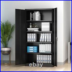 Locking Metal Cabinet 4 Adjustable Shelves Metal Storage Cabinet filing cabinet