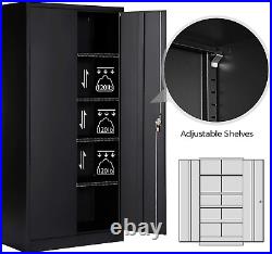 Locking Metal Cabinet 4 Adjustable Shelves Metal Storage Cabinet filing cabinet