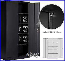 Locking Metal Cabinet 4 Adjustable Shelves Metal Storage Cabinet filing cabinet