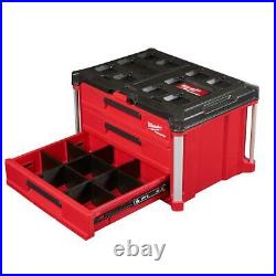 MILWAUKEE PACKOUT Tool Box Lockable Storage 3 Drawer 50 lbs Weight Capacity