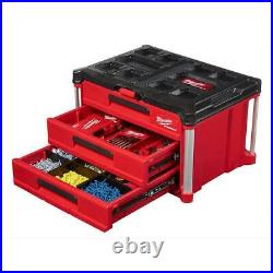 MILWAUKEE PACKOUT Tool Box Lockable Storage 3 Drawer 50 lbs Weight Capacity