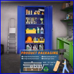 Metal Garage Storage Cabinet with 2 Doors and 5 Adjustable Shelves 71